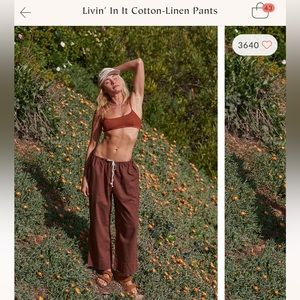 NWOT FREE PEOPLE COTTON-LINEN PANTS